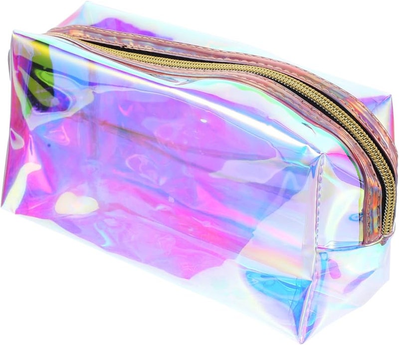 Veemoon Rainbow Transparent TPU Makeup Bag Portable Travel Toiletry Pouch For Women - Image 1